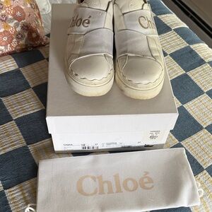 Chloe Cream Platform Sneakers